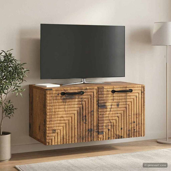 Seinälle asennettava TV-kaappi Vanha puu 59,5 x 31 x 30 cm