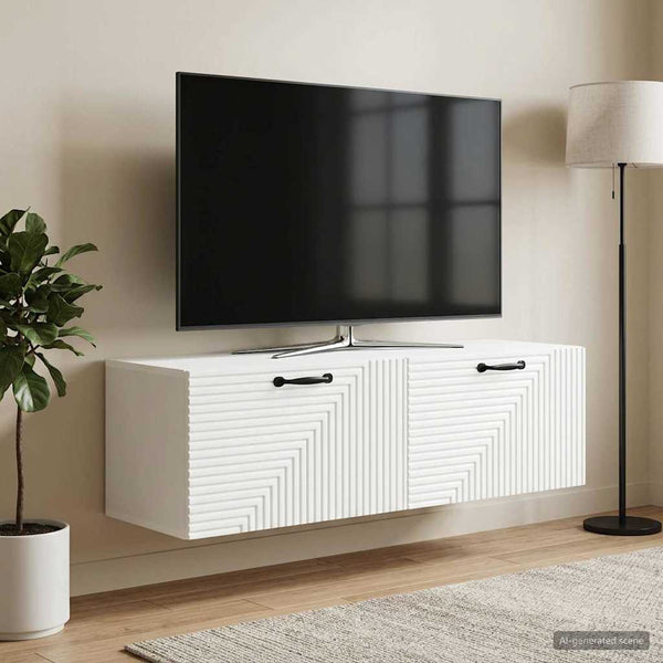 Seinälle asennettava TV-kaappi valkoinen 98 x 31 x 30 cm
