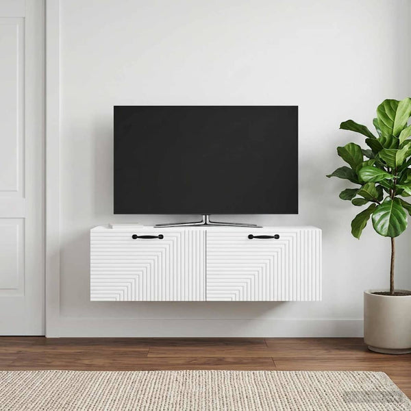 Seinälle asennettava TV-kaappi valkoinen 98 x 31 x 30 cm