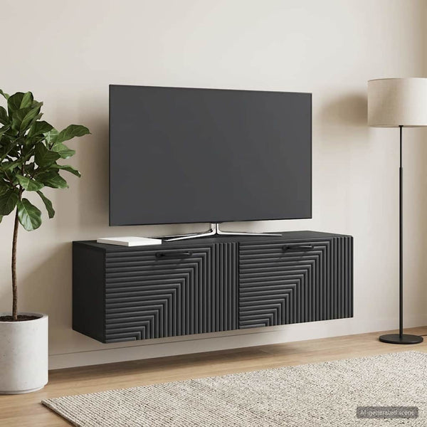 Seinälle asennettava TV-kaappi Musta 98 x 31 x 30 cm