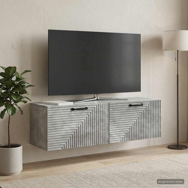 Seinälle asennettava TV-kaappi Betoninharmaa 98 x 31 x 30 cm