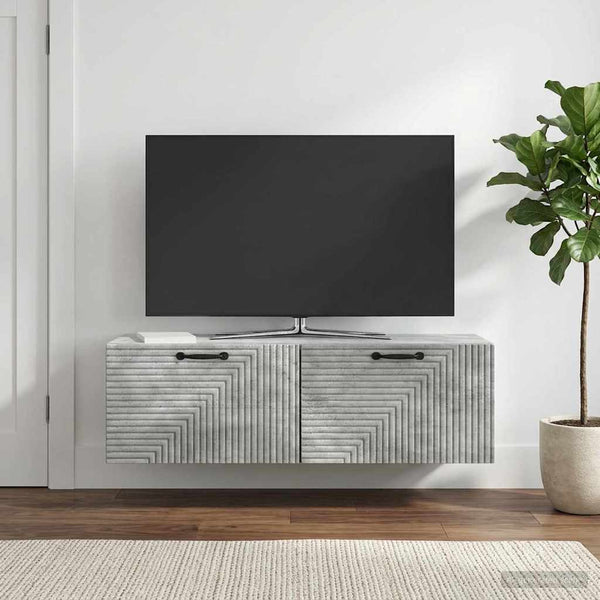 Seinälle asennettava TV-kaappi Betoninharmaa 98 x 31 x 30 cm
