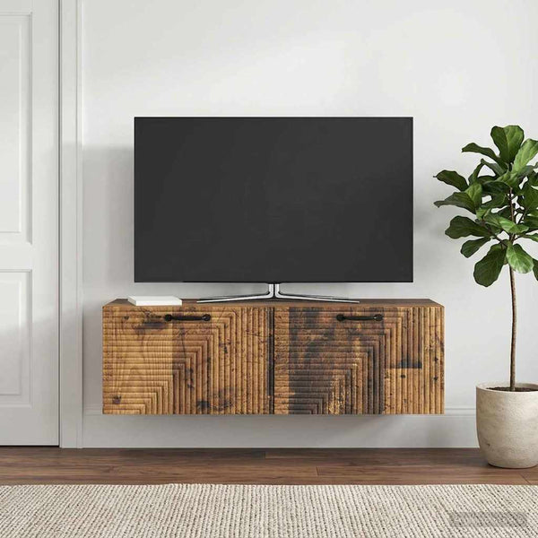 Seinälle asennettava TV-kaappi Vanha puu 98 x 31 x 30 cm