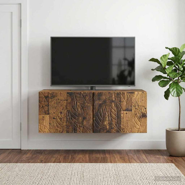 Seinälle asennettava TV-kaappi 59,5 x 41 x 30 cm Vanha puu