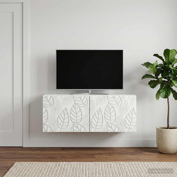 Seinälle asennettava TV-kaappi 78,5 x 41 x 30 cm valkoinen