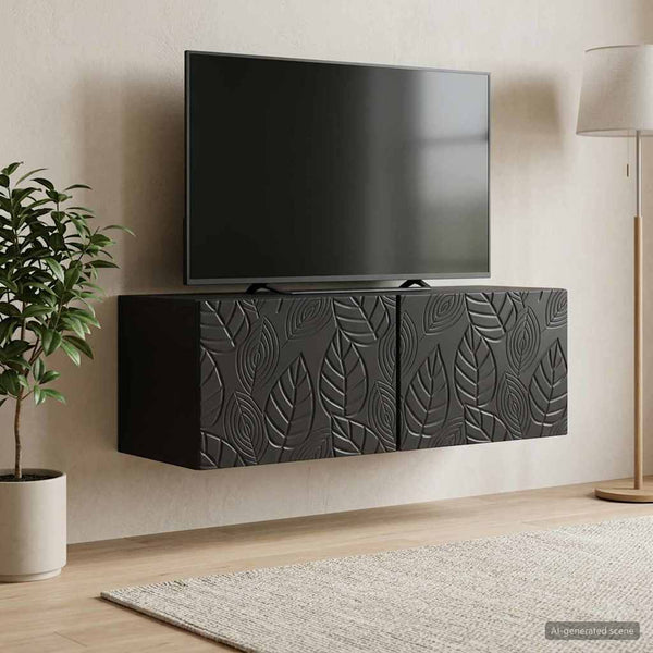 Seinälle asennettava TV-kaappi 78,5 x 41 x 30 cm Musta