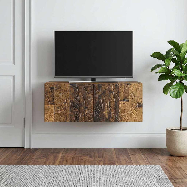 Seinälle asennettava TV-kaappi 78,5 x 41 x 30 cm Vanha puu