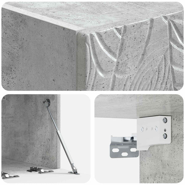 Seinälle asennettava TV-kaappi 98 x 41 x 30 cm Betoninharmaa