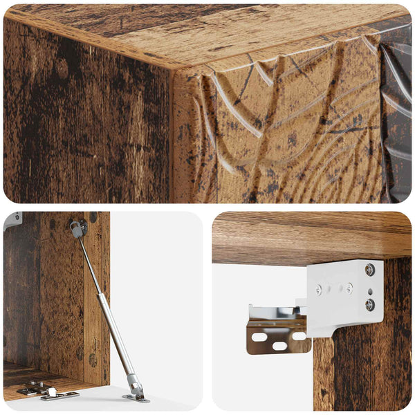 Seinälle asennettava TV-kaappi 98 x 41 x 30 cm Vanha puu