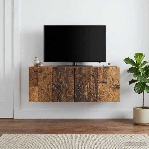 Seinälle asennettava TV-kaappi 98 x 41 x 30 cm Vanha puu
