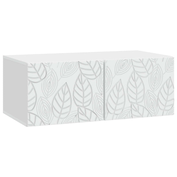 Seinälle asennettava TV-kaappi 59,5 x 31 cm valkoinen
