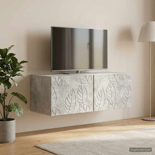 Seinälle asennettava TV-kaappi 59,5 x 31 cm Betoninharmaa