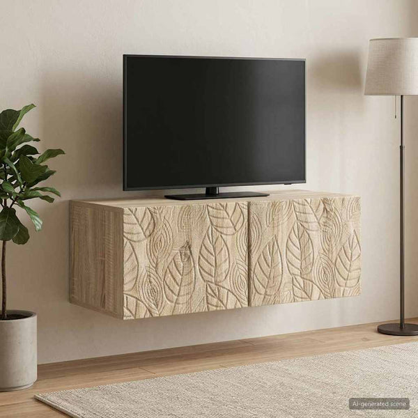 Seinälle asennettava TV-kaappi 78,5 x 31 cm Sonoma-tammi