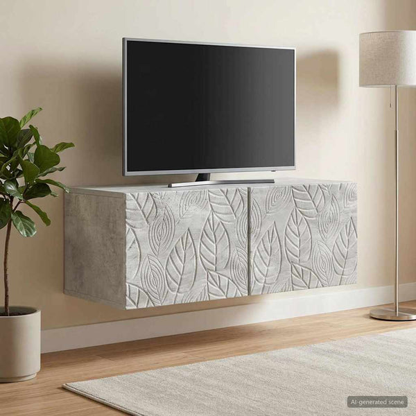 Seinälle asennettava TV-kaappi 78,5 x 31 cm Betoninharmaa