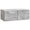 Seinälle asennettava TV-kaappi 78,5 x 31 cm Betoninharmaa