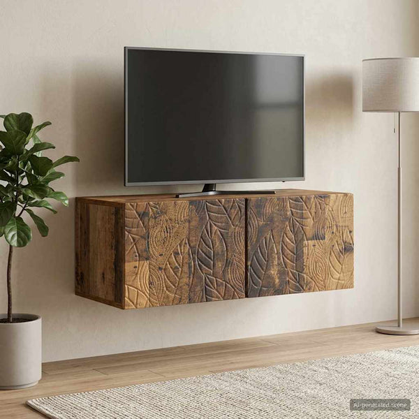 Seinälle asennettava TV-kaappi 78,5 x 31 cm Vanha puu