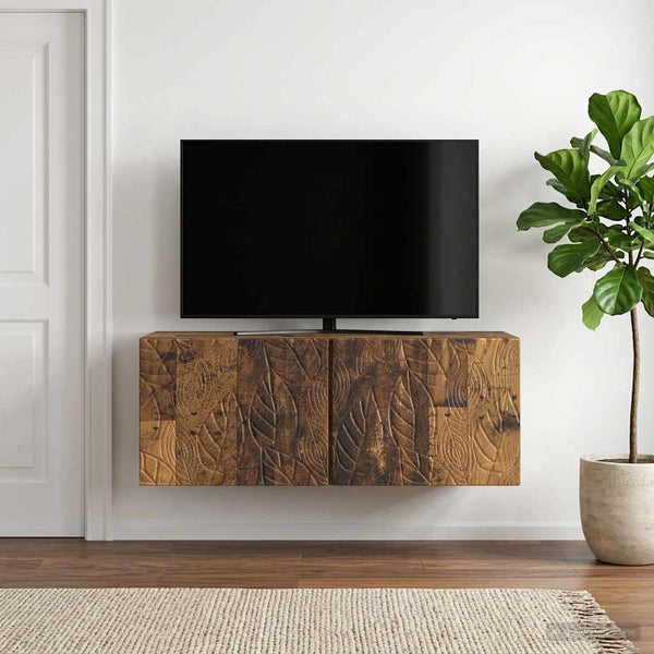 Seinälle asennettava TV-kaappi 78,5 x 31 cm Vanha puu