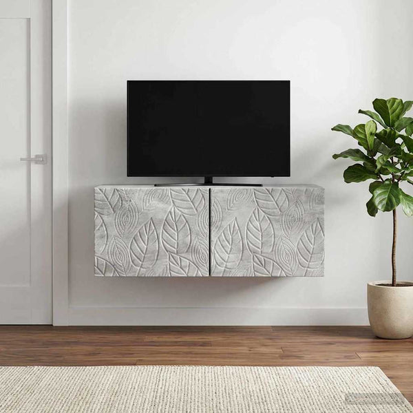 Seinälle asennettava TV-kaappi 98 x 31 cm Betoninharmaa