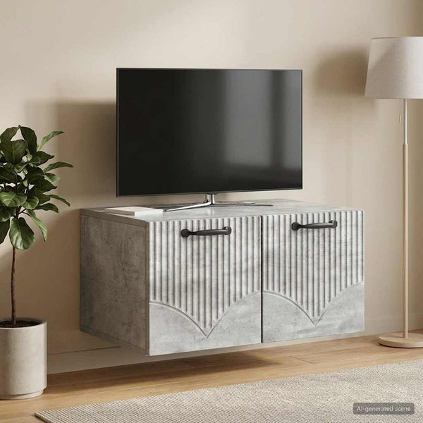 Seinälle asennettava TV-kaappi Betoninharmaa 59,5 x 41 x 30 cm