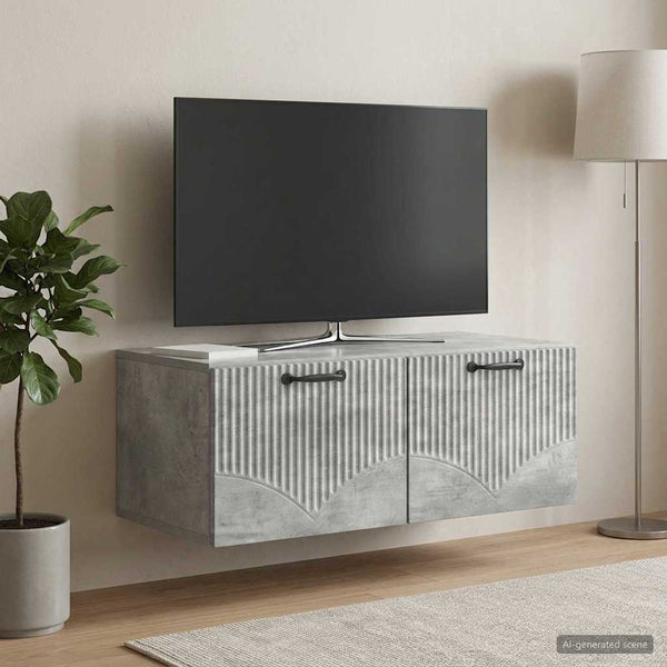 Seinälle asennettava TV-kaappi Betoninharmaa 78,5 x 41 x 30 cm