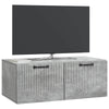 Seinälle asennettava TV-kaappi Betoninharmaa 78,5 x 41 x 30 cm