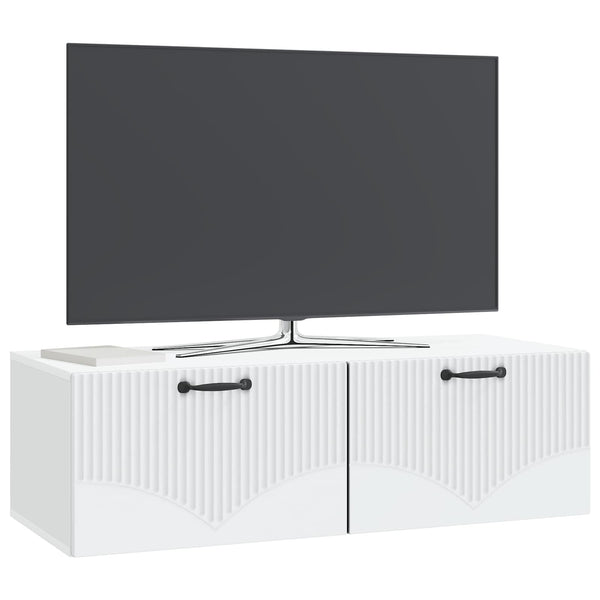 Seinälle asennettava TV-kaappi valkoinen 98 x 41 x 30 cm