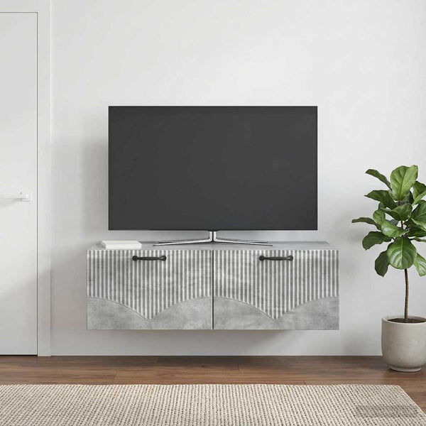 Seinälle asennettava TV-kaappi Betoninharmaa 98 x 41 x 30 cm