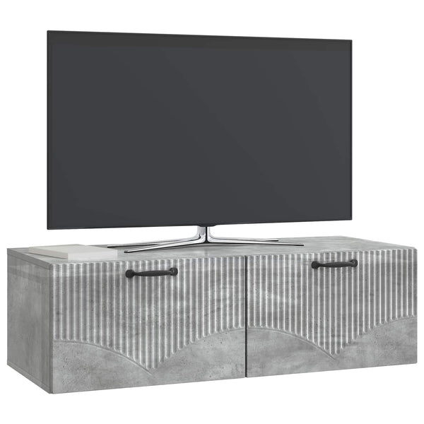 Seinälle asennettava TV-kaappi Betoninharmaa 98 x 41 x 30 cm
