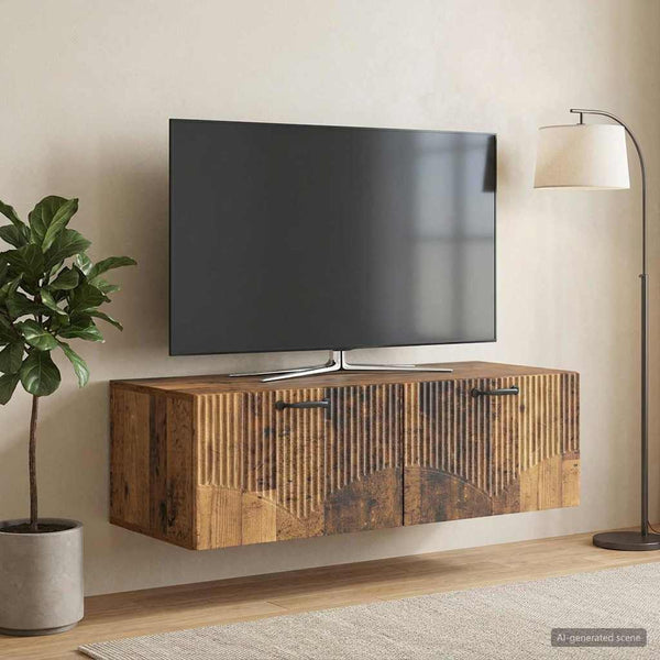 Seinälle asennettava TV-kaappi Vanha puu 98 x 41 x 30 cm