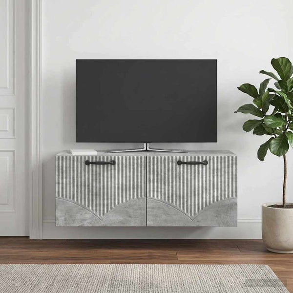 Seinälle asennettava TV-kaappi Betoninharmaa 78,5 x 31 x 30 cm