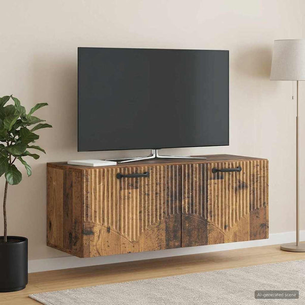 Seinälle asennettava TV-kaappi Vanha puu 78,5 x 31 x 30 cm