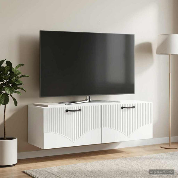 Seinälle asennettava TV-kaappi valkoinen 98 x 31 x 30 cm