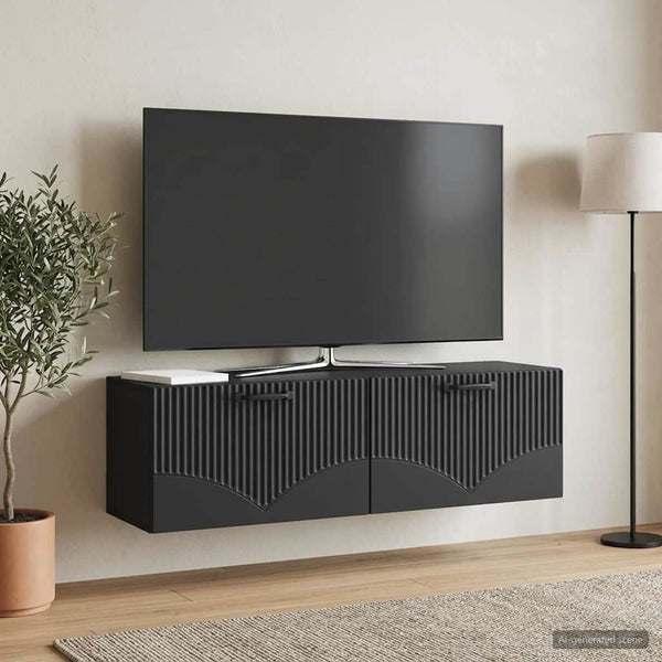 Seinälle asennettava TV-kaappi Musta 98 x 31 x 30 cm