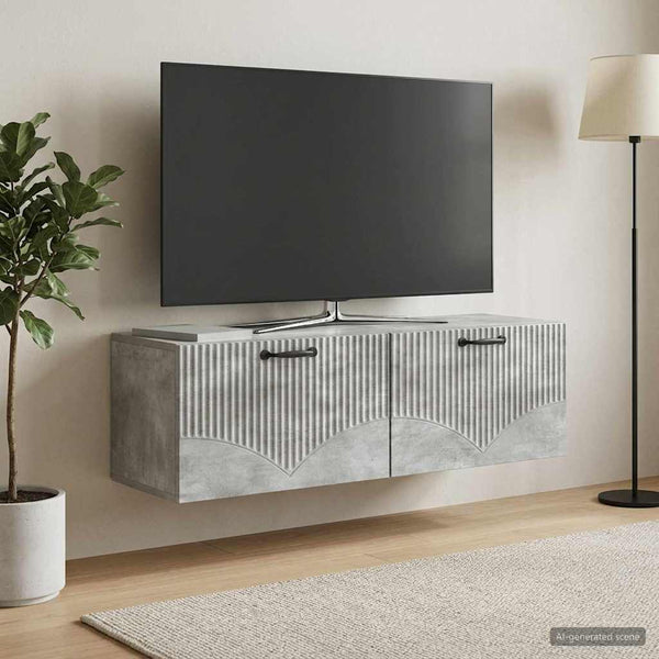 Seinälle asennettava TV-kaappi Betoninharmaa 98 x 31 x 30 cm