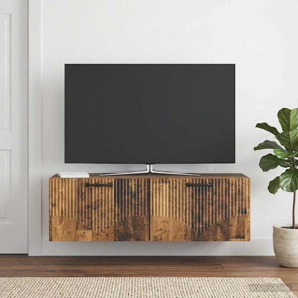 Seinälle asennettava TV-kaappi Vanha puu 98 x 31 x 30 cm