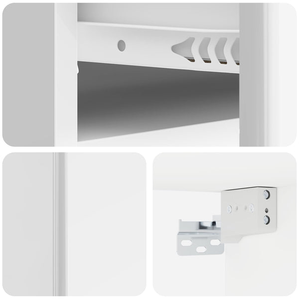 Seinälle Kiinnitettävä Yöpöytä Korkeakiiltoinen valkoinen