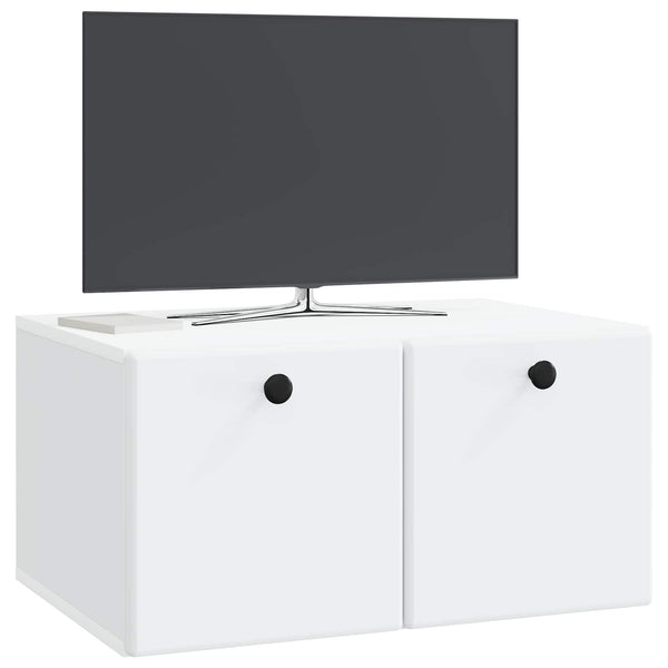 Seinälle asennettava TV-kaappi 59,5 x 41 x 30 cm valkoinen