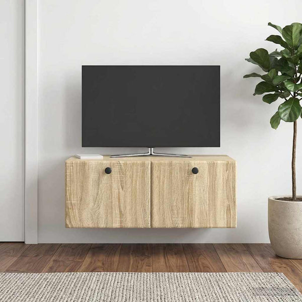 Seinälle asennettava TV-kaappi 78,5 x 41 x 30 cm Sonoma-tammi