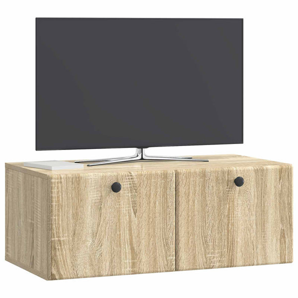 Seinälle asennettava TV-kaappi 78,5 x 41 x 30 cm Sonoma-tammi