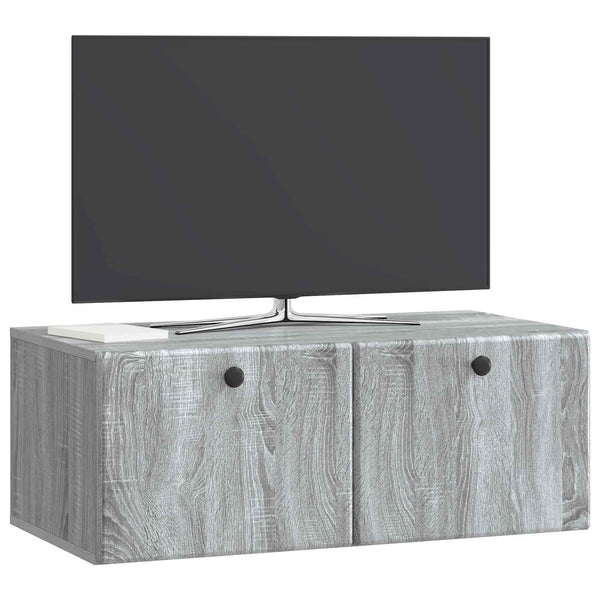 Seinälle asennettava TV-kaappi 78,5 x 41 x 30 cm Harmaa Sonoma