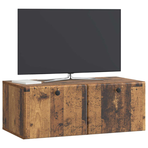 Seinälle asennettava TV-kaappi 78,5 x 41 x 30 cm Vanha puu