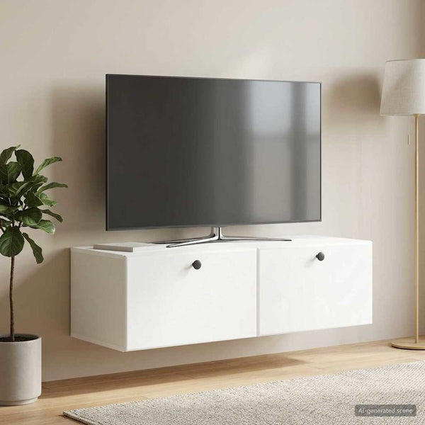 Seinälle asennettava TV-kaappi 98 x 41 x 30 cm valkoinen