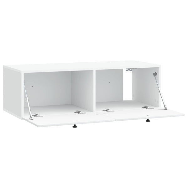 Seinälle asennettava TV-kaappi 98 x 41 x 30 cm valkoinen