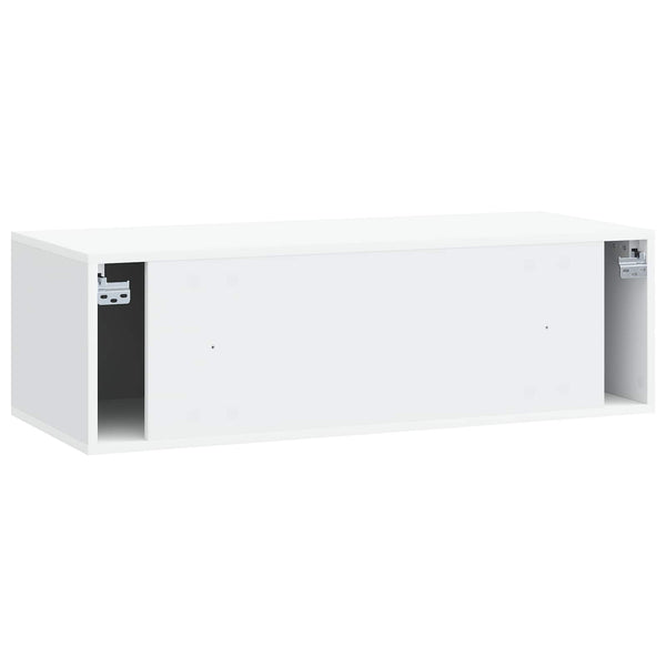 Seinälle asennettava TV-kaappi 98 x 41 x 30 cm valkoinen