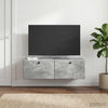 Seinälle asennettava TV-kaappi 98 x 41 x 30 cm Betoninharmaa