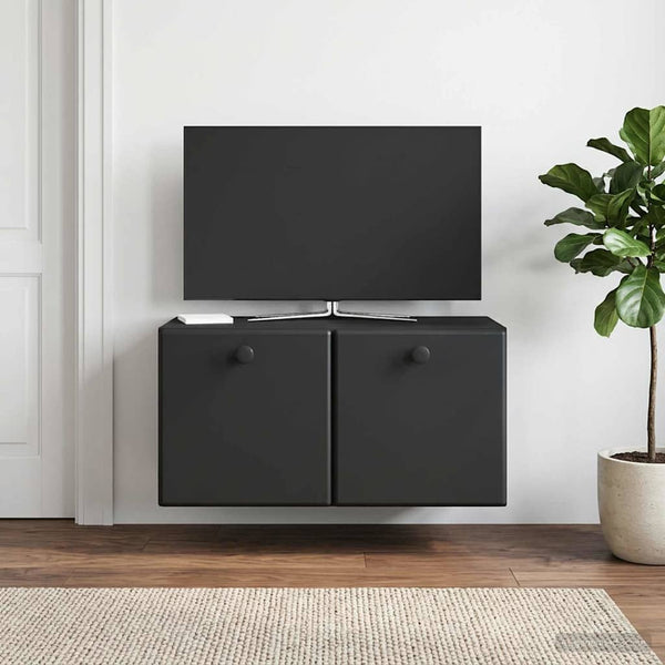 Seinälle asennettava TV-kaappi 59,5 x 31 x 30 cm Musta