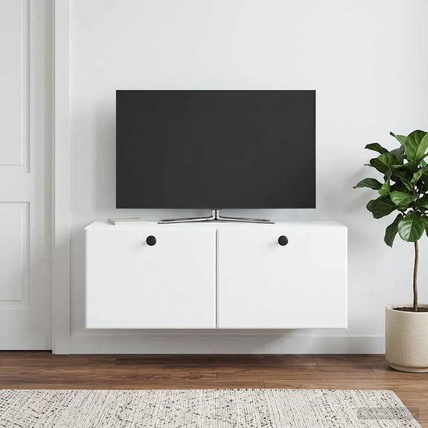 Seinälle asennettava TV-kaappi 78,5 x 31 x 30 cm valkoinen