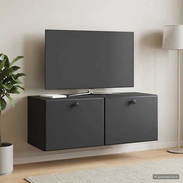 Seinälle asennettava TV-kaappi 78,5 x 31 x 30 cm Musta