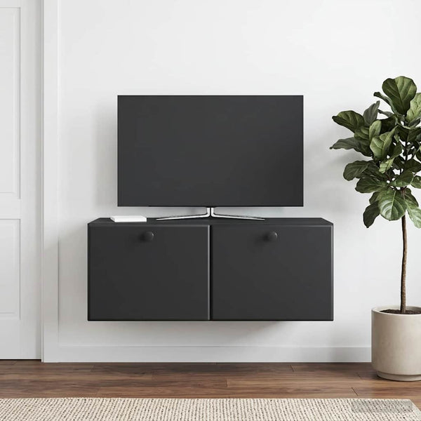 Seinälle asennettava TV-kaappi 78,5 x 31 x 30 cm Musta