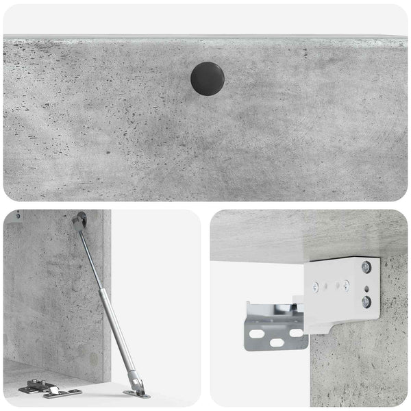 Seinälle asennettava TV-kaappi 78,5 x 31 x 30 cm Betoninharmaa